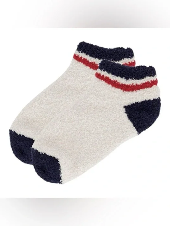 Barefoot Dreams CozyChic Striped Tennis Socks- Marine Multi - Picture 1 of 2